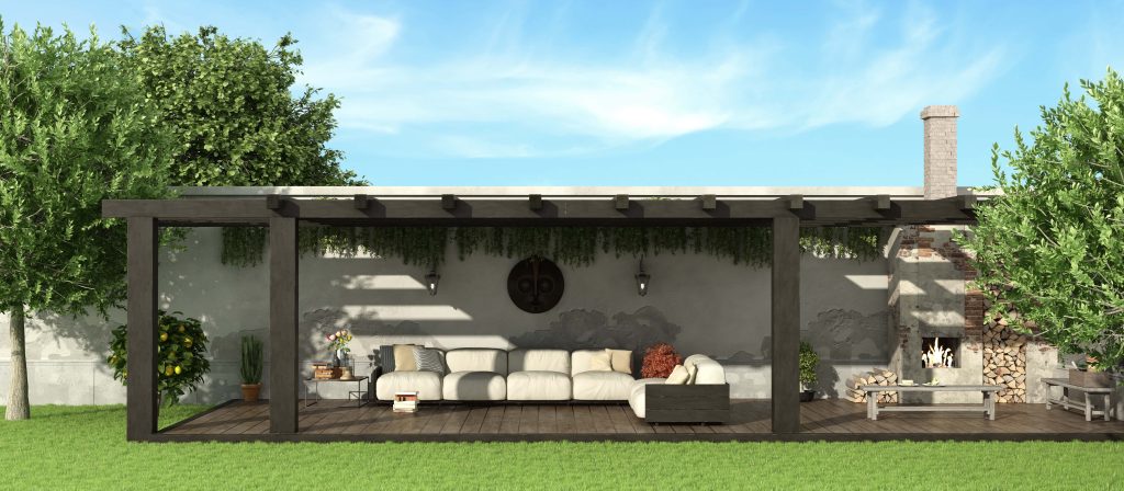 Garden with wooden pergola 2021 08 26 15 32 52 utc